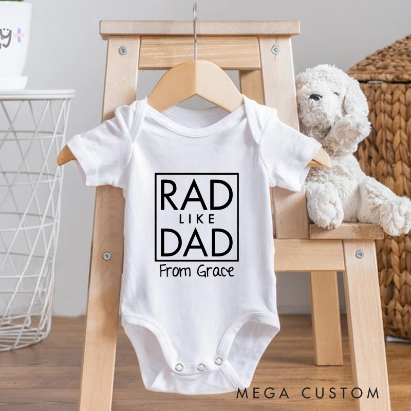 Personalized Rad Like Dad Baby Onesie Father's Day Baby Onesie Gender Neutral Baby Gift