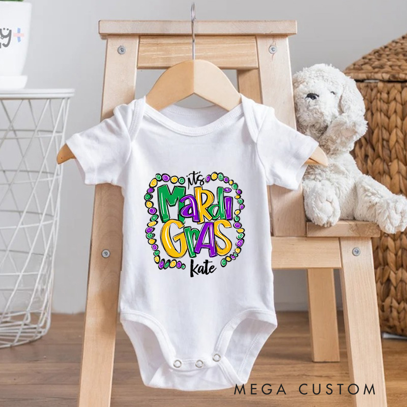 Personalized Mardi Gras Baby Onesie My First Mardi Gras Gift New Baby Girl Boy Gift