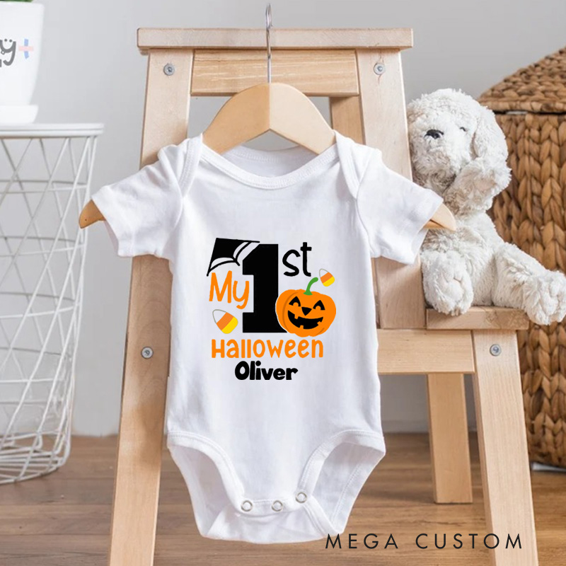 Personalized 1st Halloween Funny Baby Onesie  First Halloween Pumpkin Baby Onesie Halloween Gift
