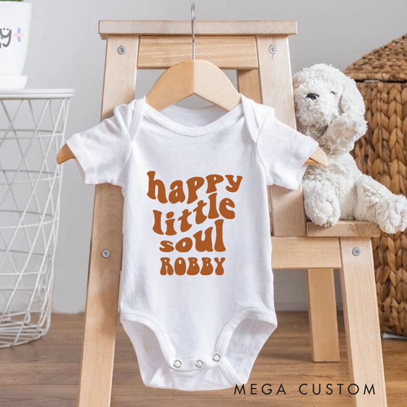 Personalized Happy Little Soul Baby Onesie Boho Baby Onesie Baby Shower Gift