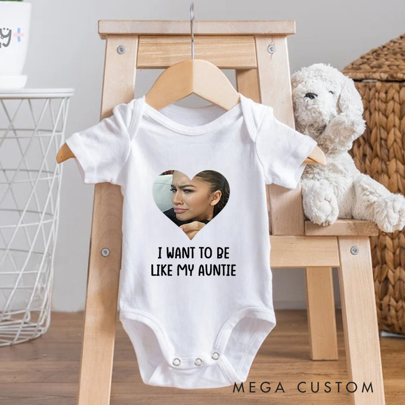Personalized I Want to Be like My Auntie Baby Onesie Funny Baby Gift  Baby Shower Gift