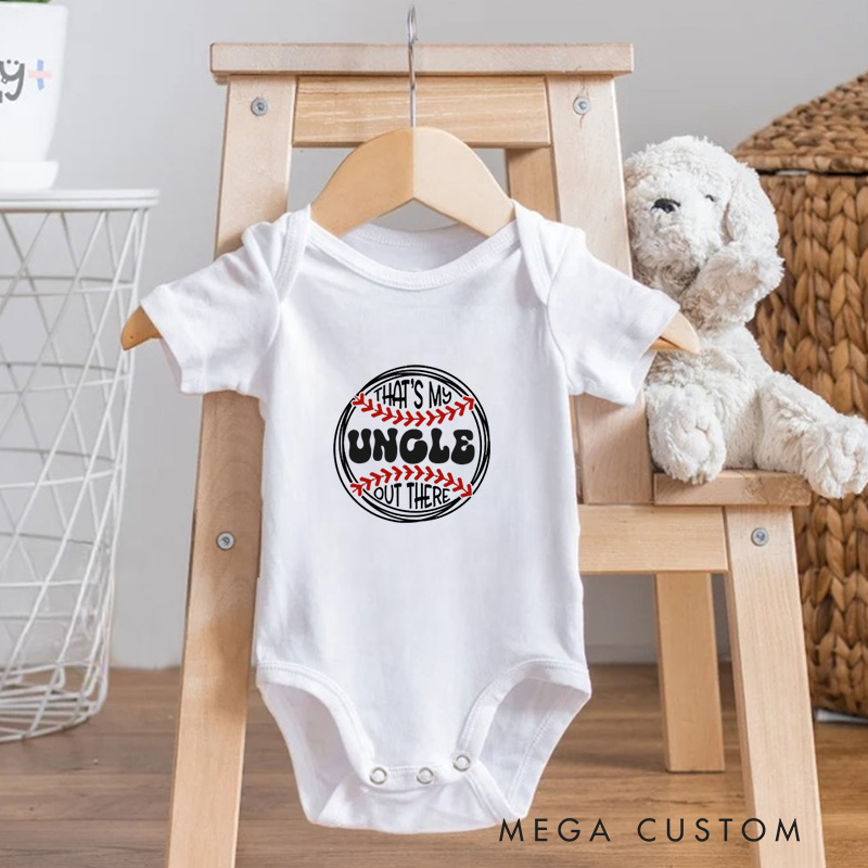 Personalized That's My Uncle Out There Celebrating Support for Sports-Loving Uncles Baby Onesie