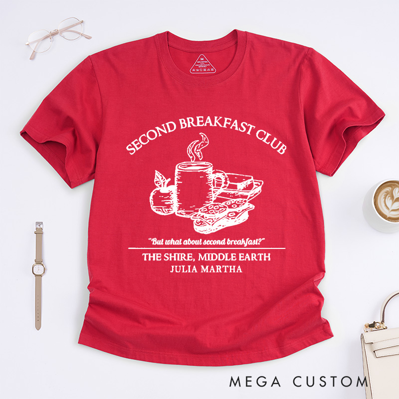 Personalized Second Breakfast Club Classic T-Shirts Literature Shirt Reading Shirt Bookish Tee Bookworm Customized Name Shirt Gift for Books Lover
