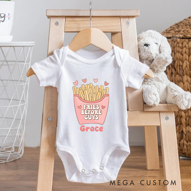 Personalized Fries Before Guys Natural Baby Onesie Funny Baby Gift