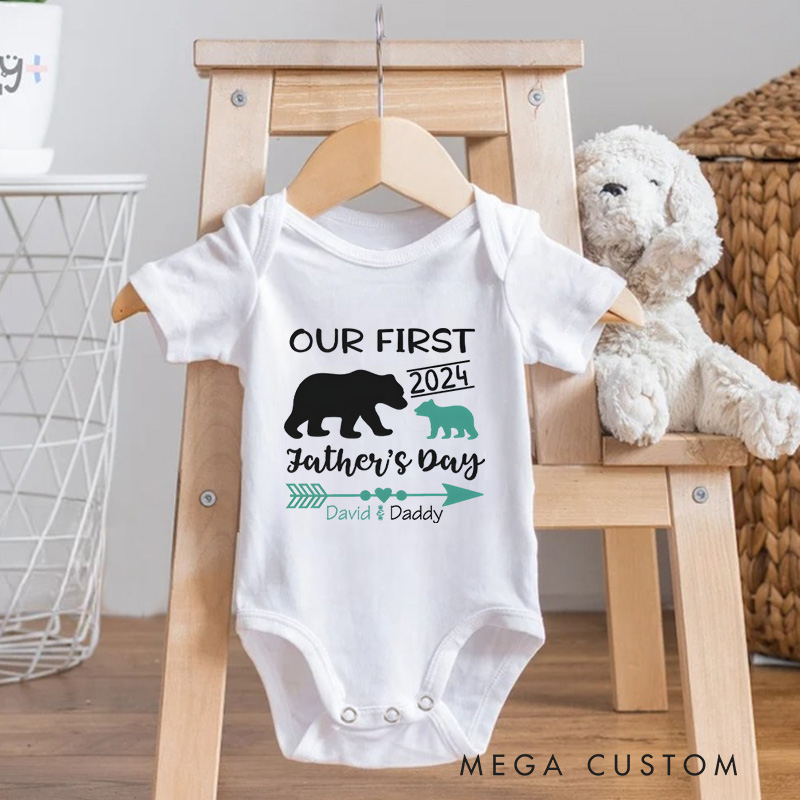 Personalized with Name and Year First Father's Day Gift from Baby