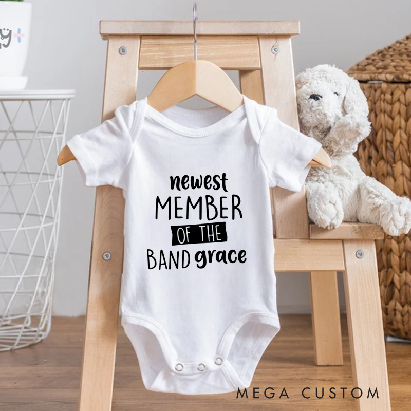 Personalized Newest Member of the Band Baby Onesie Baby Gift for New Mom