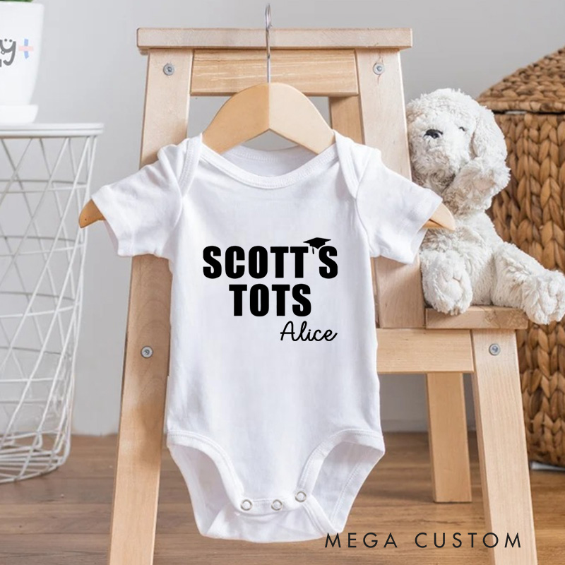 Personalized Scott's Tots Baby Onesie Funny Office Baby Onesie Birthday Gift for Baby