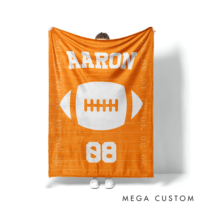  Personalized Athlete Blanket Customizable Name and Sport Graphic 