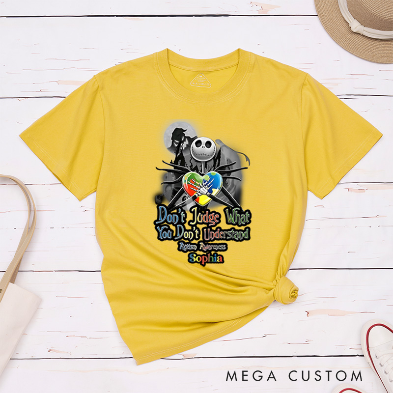 Personalized Don’t Judge What You Don’t Understand T-shirt Halloween Gift Autism Awareness Gift
