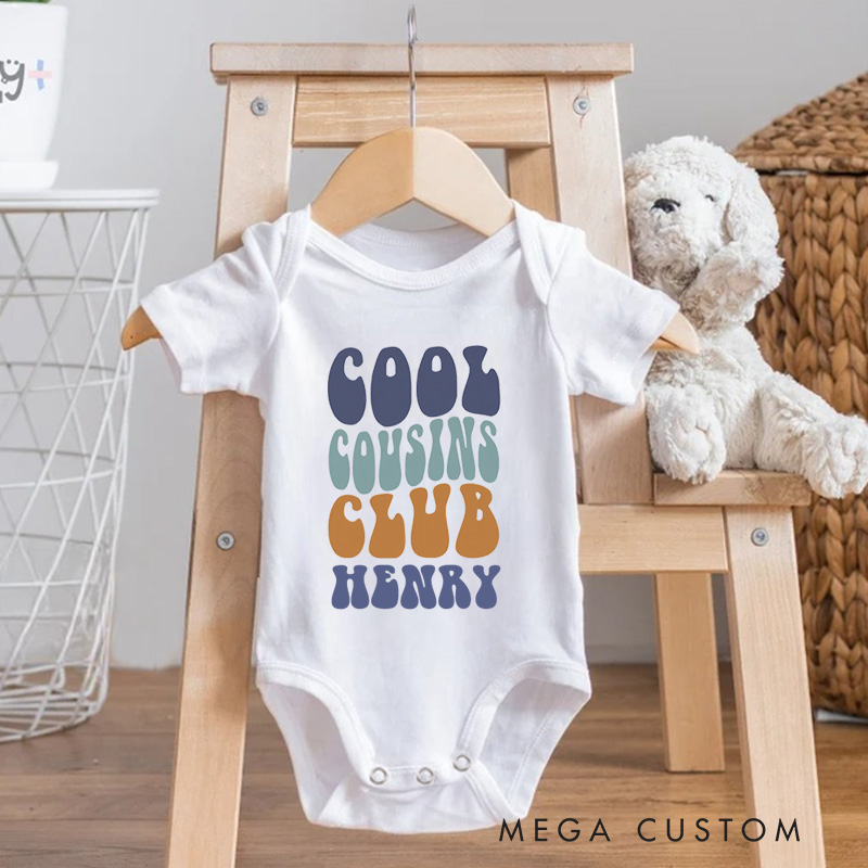 Personalized Cool Cousin Club Baby Onesie Baby Gift for New Mom Pregnancy Announcement Gift