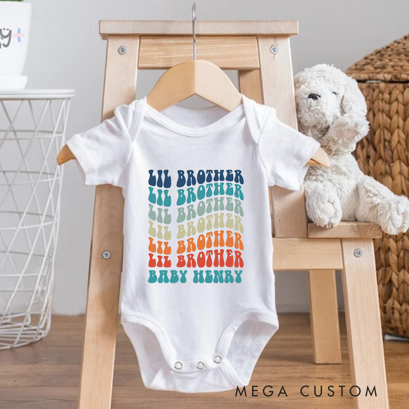 Personalized  Lil Brother  Baby Onesie New Brother Gift Baby Gift for New Mom