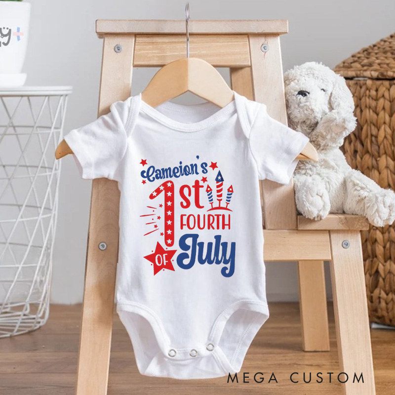 Personalized Name 1st Fourth of July Onesie Baby Onesie Baby Shower Gift