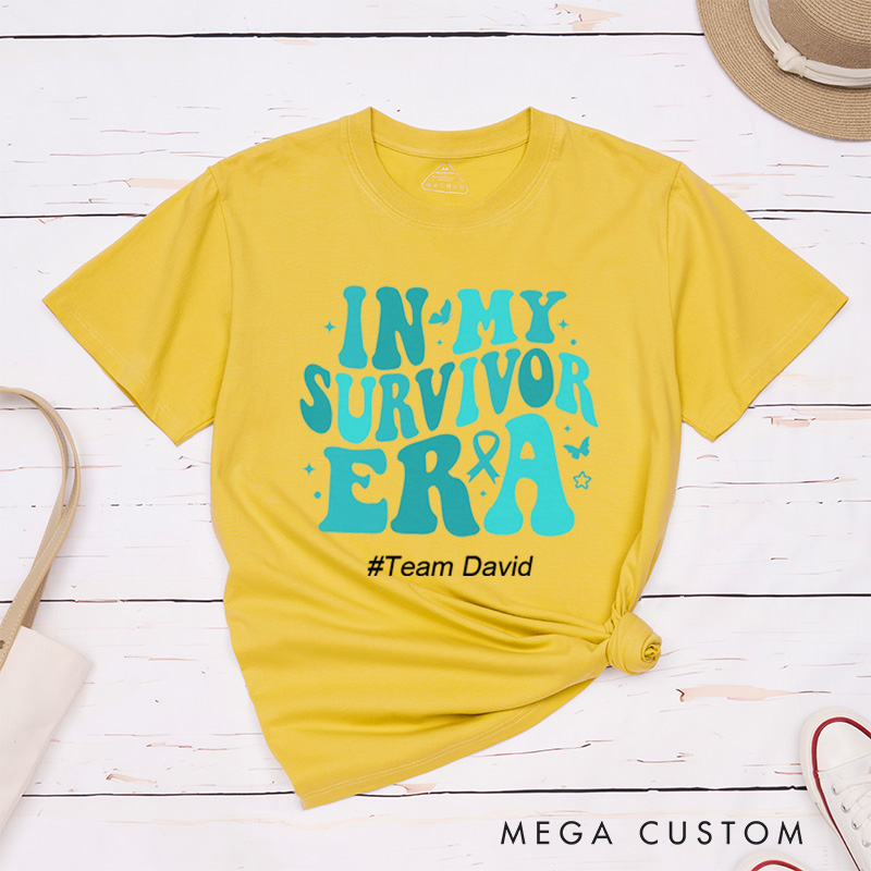 Personalized In My Survivor Era Cervical Cancer Awareness Warrior T-Shirt