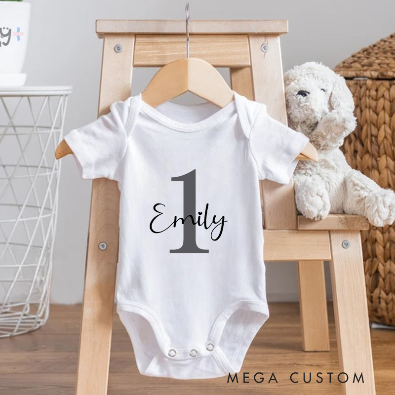 Personalized Birthday Name Age First Second Third Fourth Fifth Sixth Birthday Baby Onesie