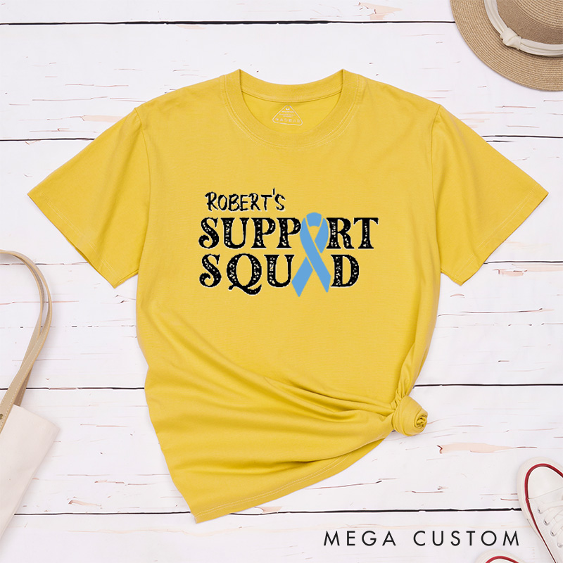 Personalized Colon Cancer Support Squad Cancer Awareness Fighter T-Shirt