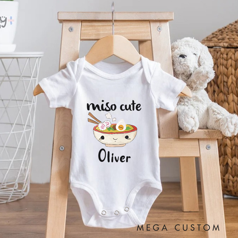 Personalized Miso Cute Baby Onesie New Baby Girl Boy Gift Cute Sushi Gift