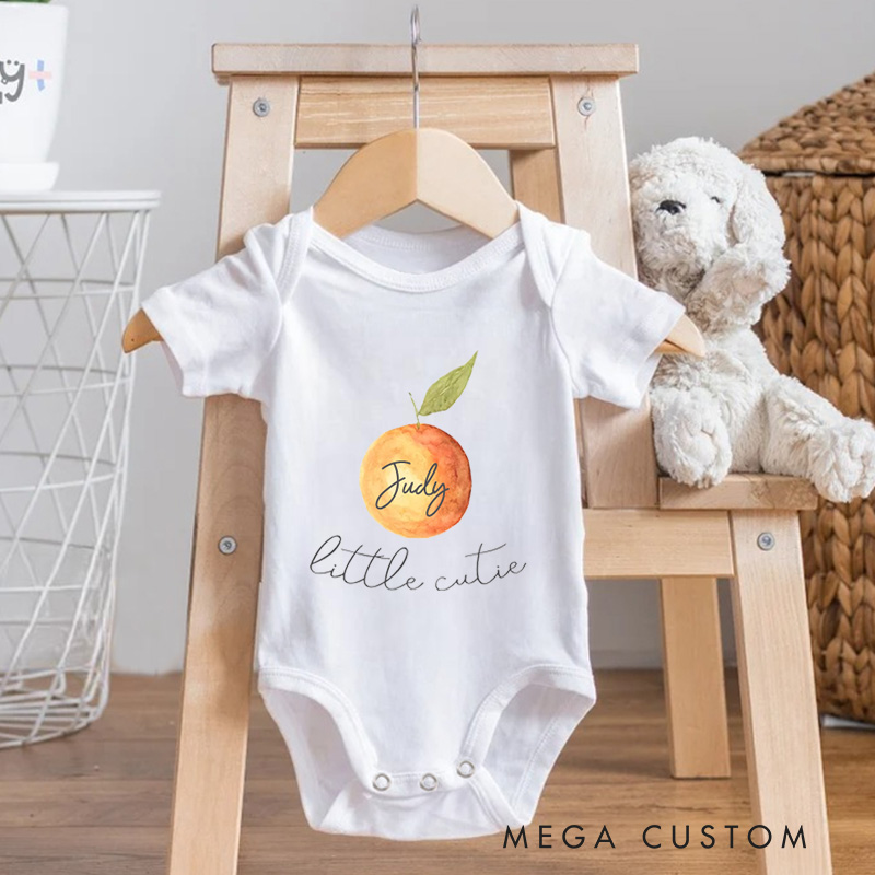 Personalized Little Cutie Baby Onesie Cute Fruit Baby Gift New Baby Girl Boy Gift