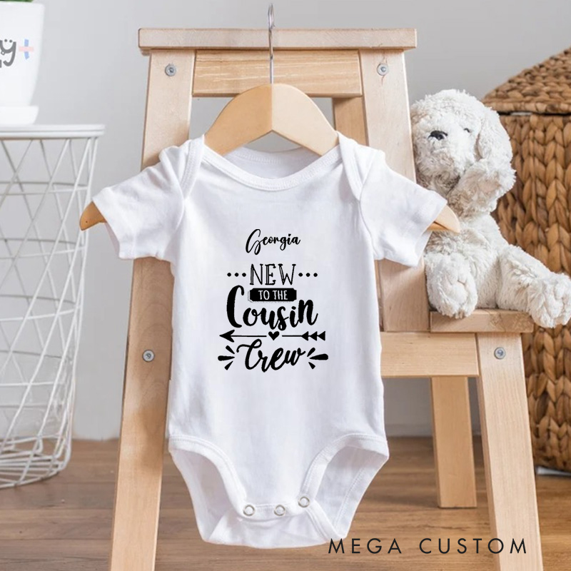 Personalized New to the Cousin Crew Cute and Fun Family Baby Onesie