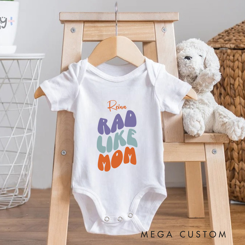 Personalized Rad Like Dad Fun and Colorful Design Celebrating Cool Dads Baby Onesie