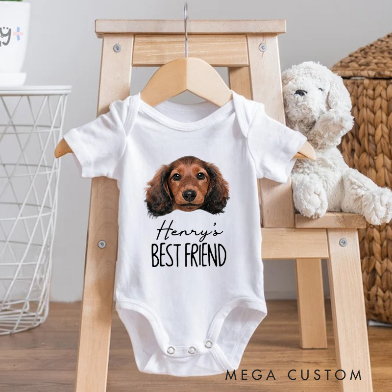 Personalized Best Friend Puppy Baby Onesie Funny Baby Gift