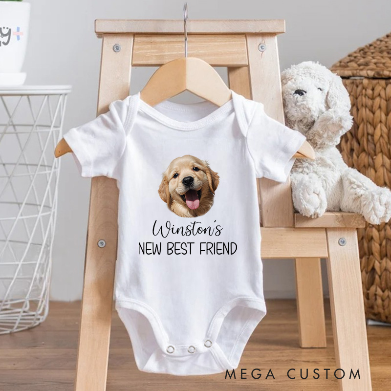 Personalized New Best Friend Puppy Baby Onesie Pet Lover Gift