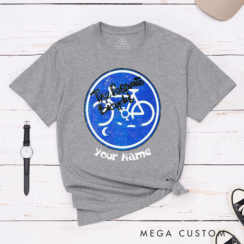 Personalized Retro Bicycle T-Shirt with a Vintage Circular Bicycle for Outdoor Adventures Riding Cycling Biking Enthusiasts