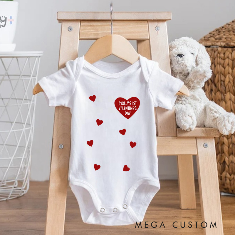 Personalized Someone’s First Valentine’s Day Adorable and Heartfelt Valentine Baby Onesie