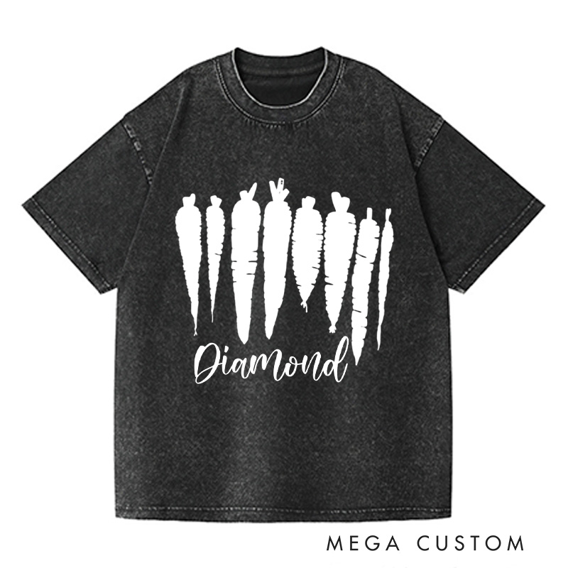 Personalized Carrot Washed T-Shirts Food Shirt Vegetable Shirt Foodie Gift Gardening Gift Farmer Gift Plant Lover Gift