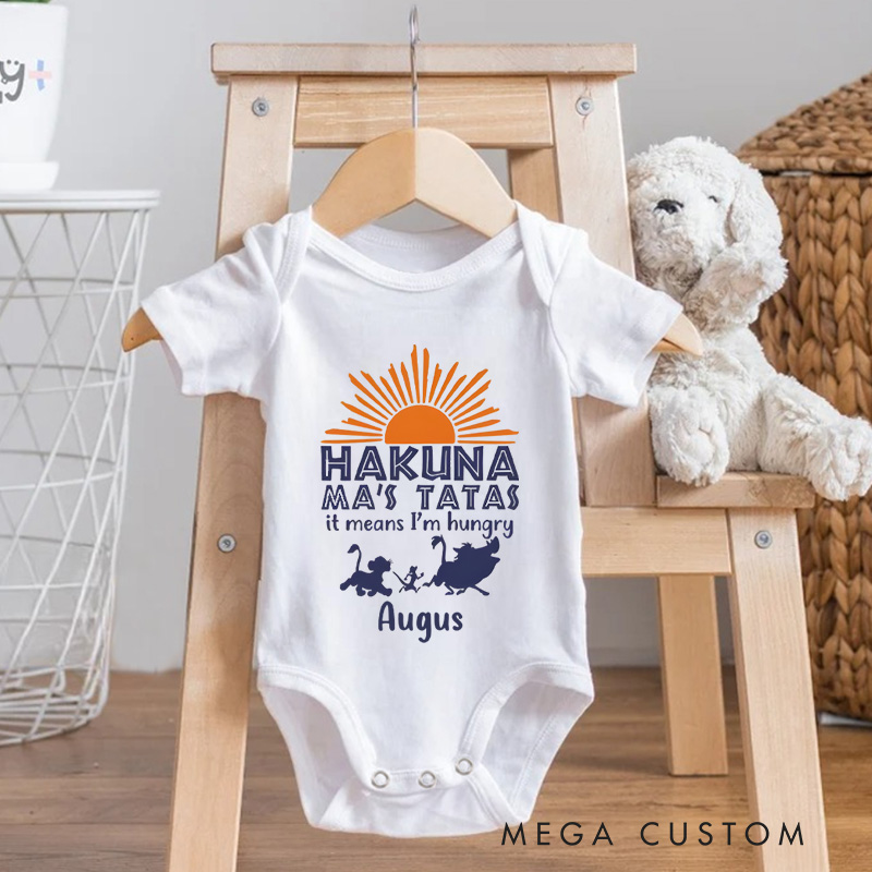 Personalized It Means I'm Hungry Baby Onesie Funny Baby Gift