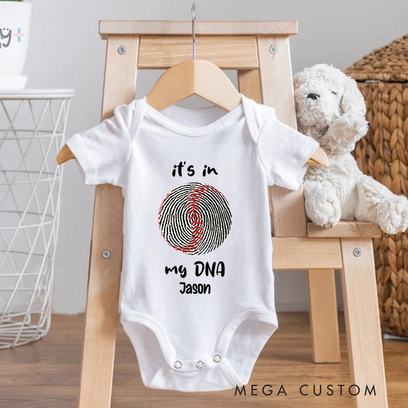 Personalized Its in My DNA Fingerprint Baby Onesie Gift for New Baby