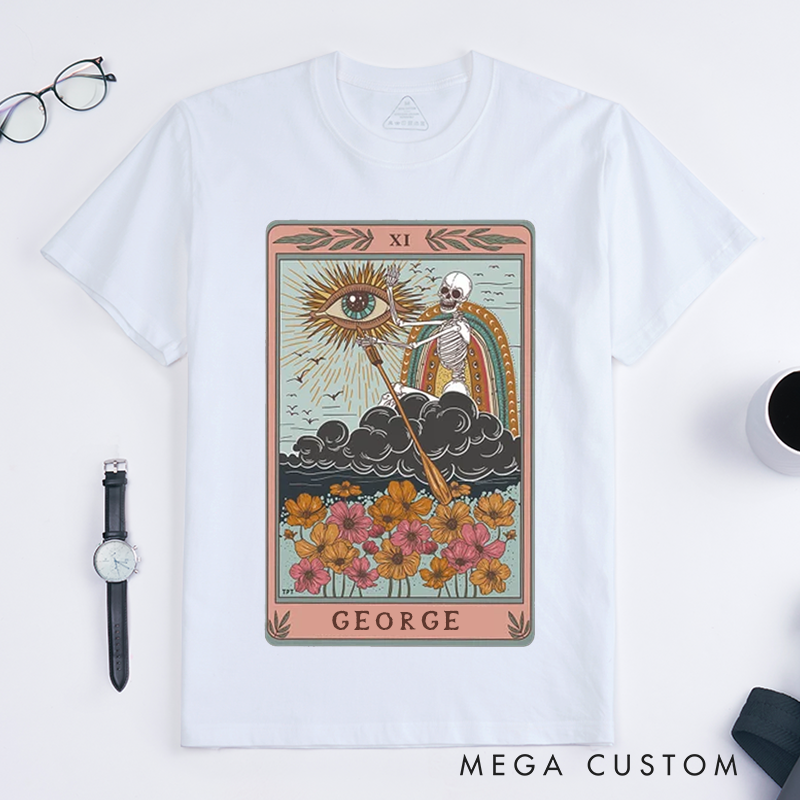 Personalized Tarot Lovers Classic T-Shirts The Audacity Tarot Card Shirt Skeleton Mystical Tarot Gift For Gift Womens Mens Unisex