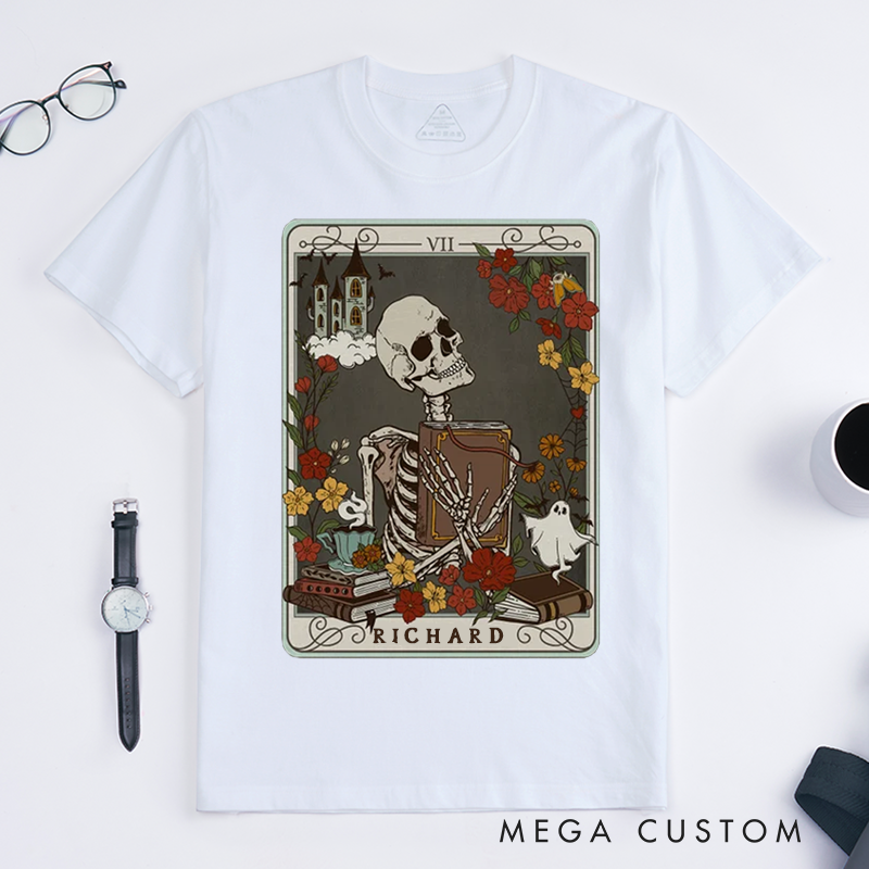 Personalized Tarot Lovers Classic T-Shirts The Reader Retro illustration style  T-shirts Gift for Reader 