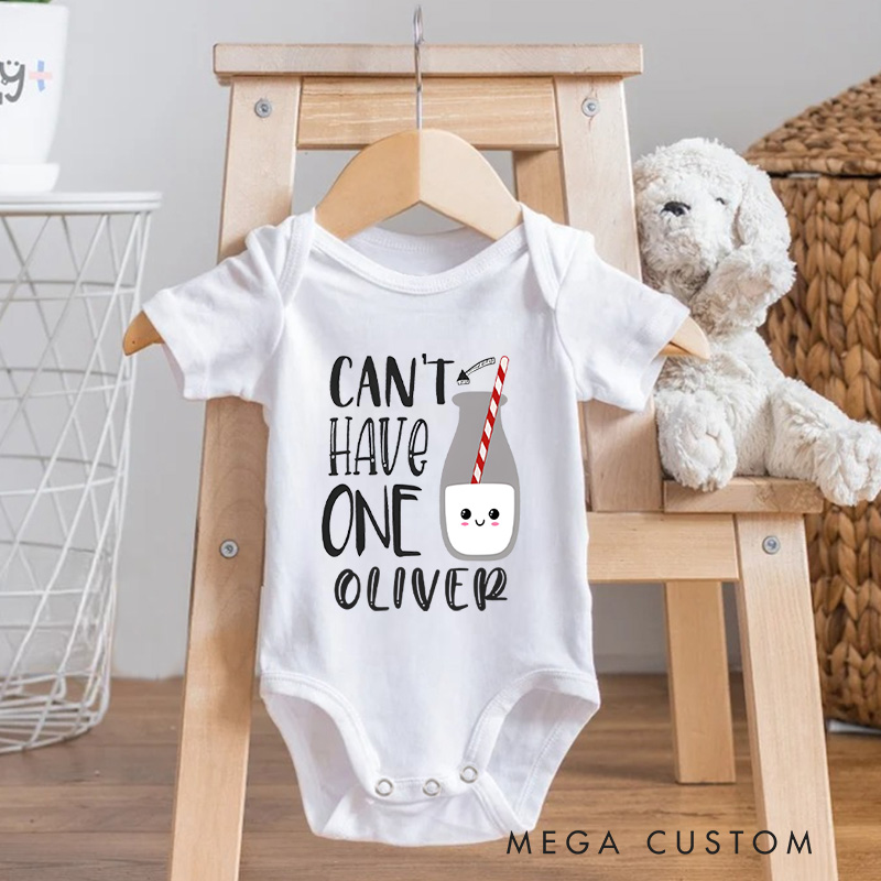 Personalized Without the Other Cookie Milk Graphic Twin Bond Baby Onesie