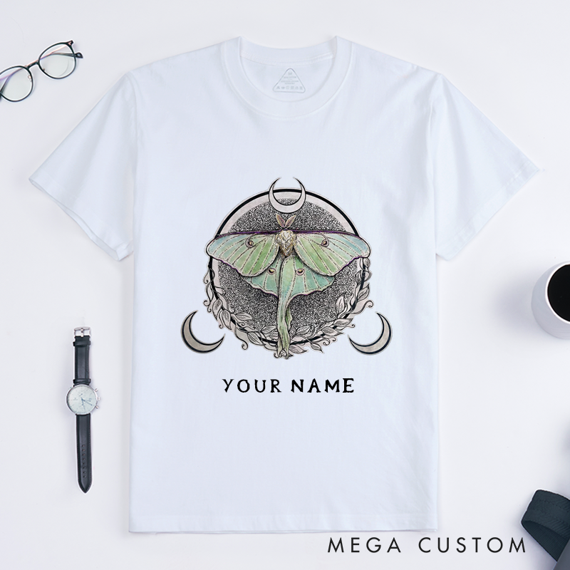 Personalized Tarot Lovers Classic T-Shirts Moon Magic Art Journal Lunar Moth Retro Gift Clothing