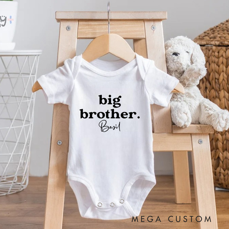 Personalized "Big Brother and Little Brother" Siblings Character Celebration Baby Twins Onesie 