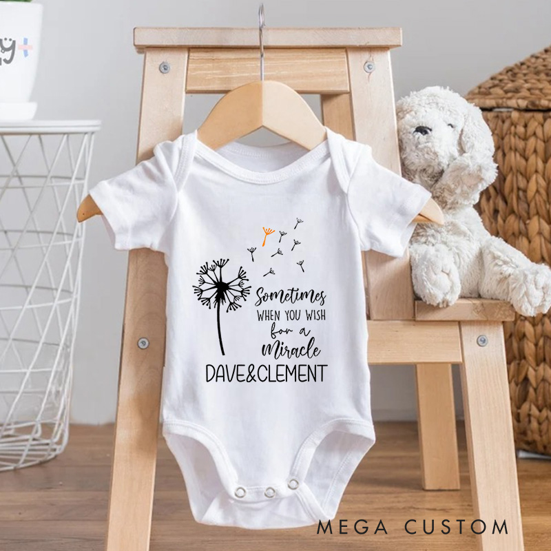 Personalized Sometimes When You Wish for a Miracle You Get Two Heartfelt Twin Baby Onesie