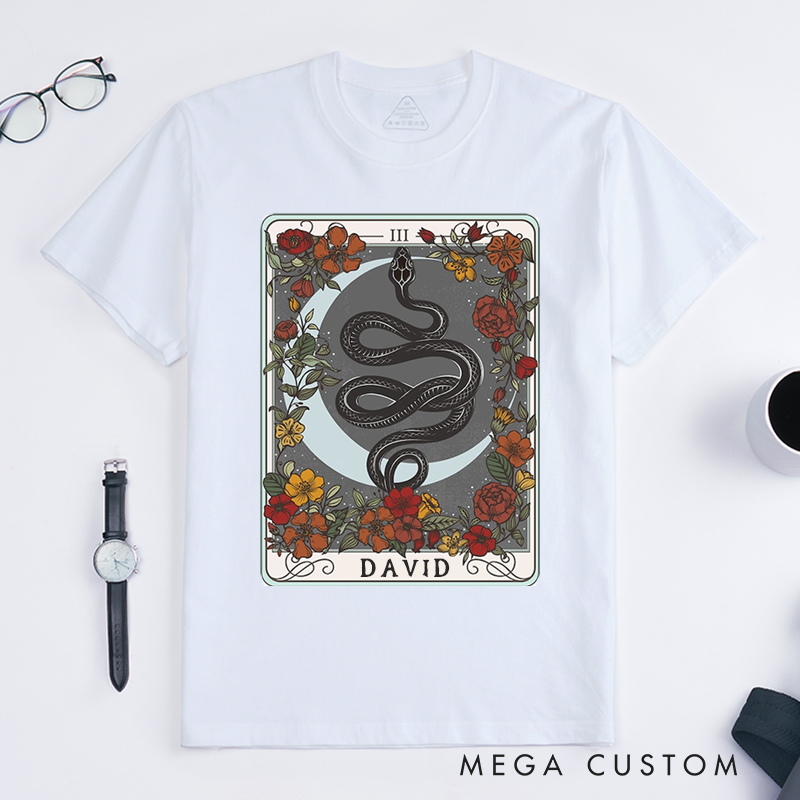 Personalized Tarot Lovers Classic T-Shirts Mystical Forestcore Clothing Zodiac Animal T-Shirts Gift 
