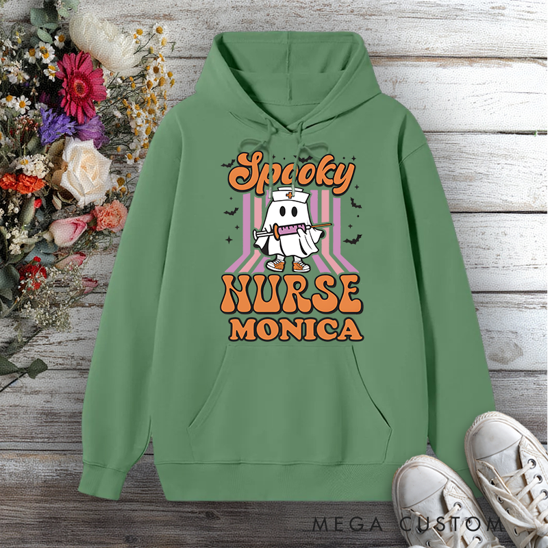 Personalized Hoodies for Nurse Spooky Nurse Design Hoodies