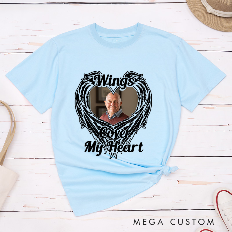 Personalized Memorial Photo Shirt Custom Funeral Photo Shirt Remembrance Shirt Sympathy T-Shirt for Loss of Mother Father or Loved One Condolence Gift