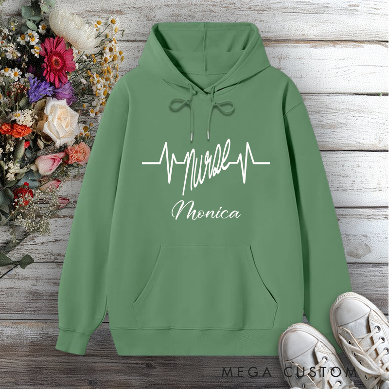Personalized Hoodies for Nurse Heartbeat of Care Design Hoodies