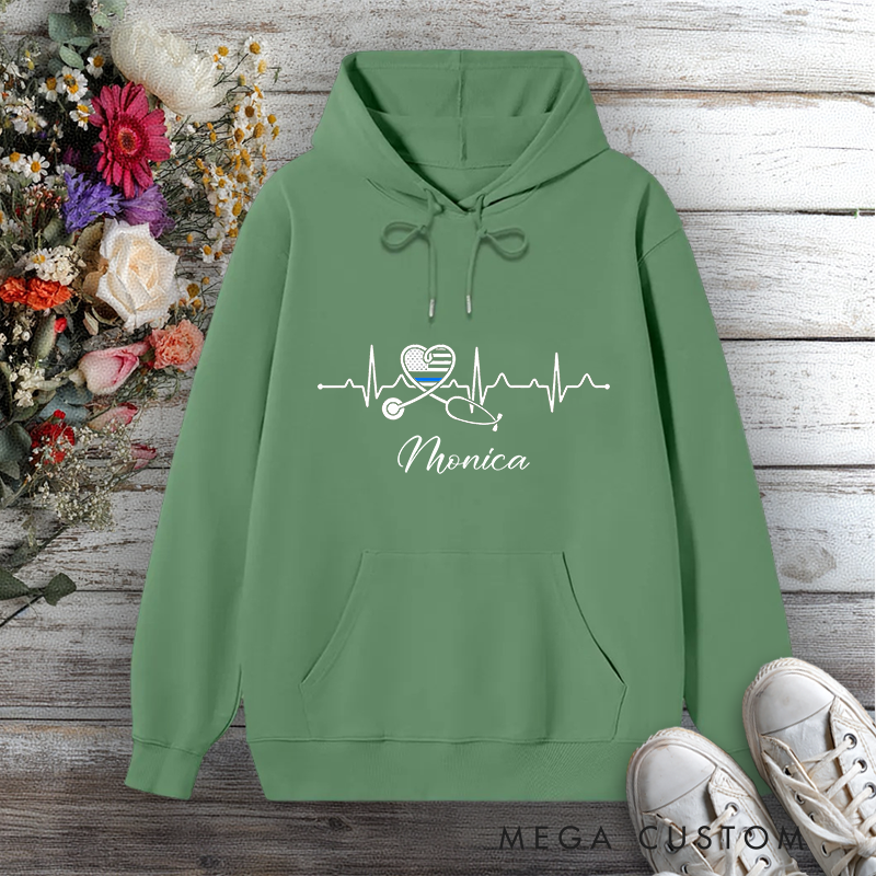 Personalized Hoodies for Nurse Heartbeat of Care Design Hoodies International Nurse Day Gift