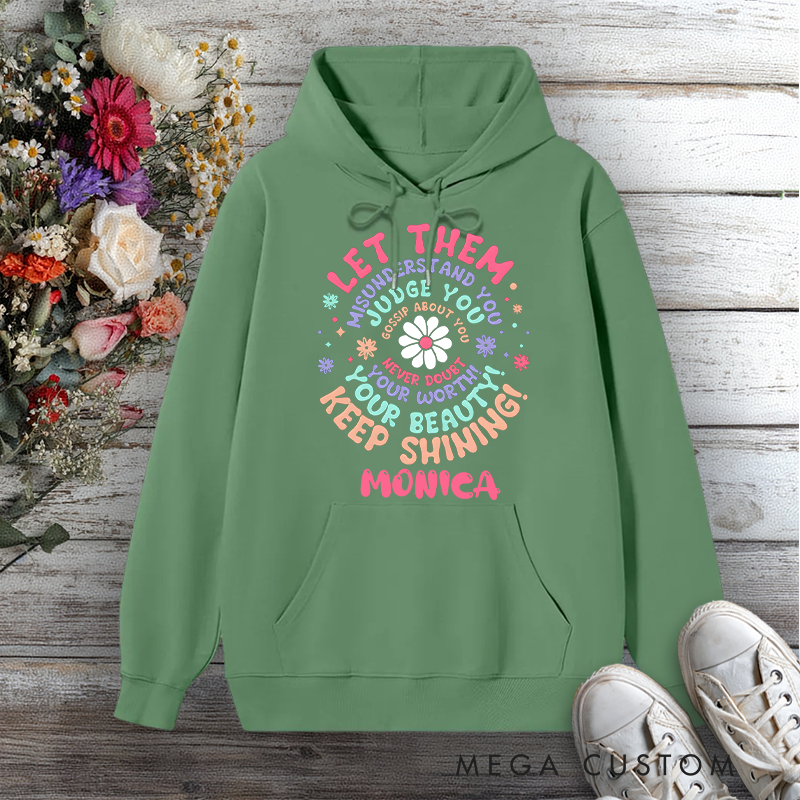 Personalized Hoodies for Nurse Keep Shining Empowerment Message Design Hoodies International Nurse Day Gift