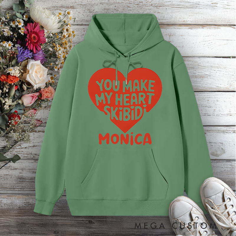 Personalized Hoodies for Nurse You Make My Heart Skibidi Design Hoodies International Nurse Day Gift