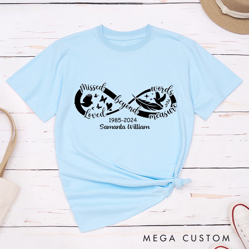Personalized Memorial Shirt in Loving Memory Shirt Rest in Peace Shirt Funeral Shirt Custom Memorial Shirt Rip Shirt Infinity Love Shirt Funeral Gift