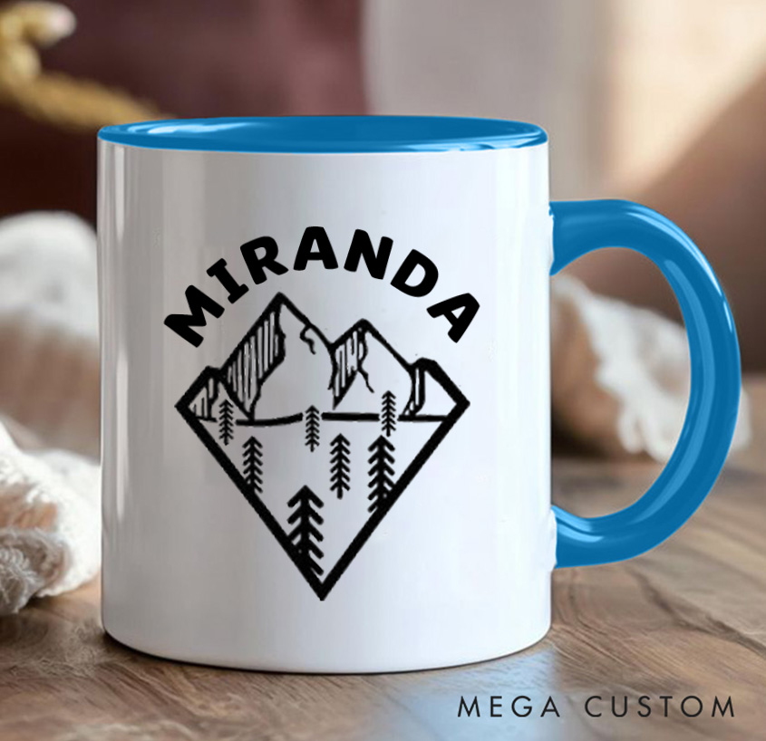 Personalized Peaks and Pines Adventure Mug Mountain Camping Hiking Mug Gift for Outdoors Nature Lovers