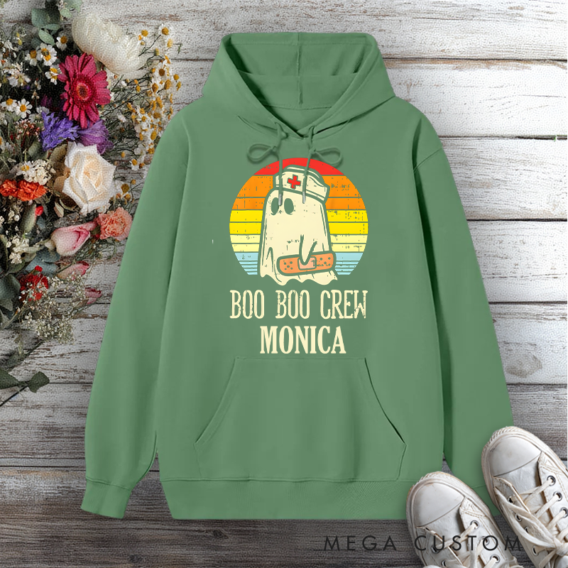 Personalized Hoodies for Nurse Boo Boo Crew Spooky Care Design Hoodies International Nurse Day Gift