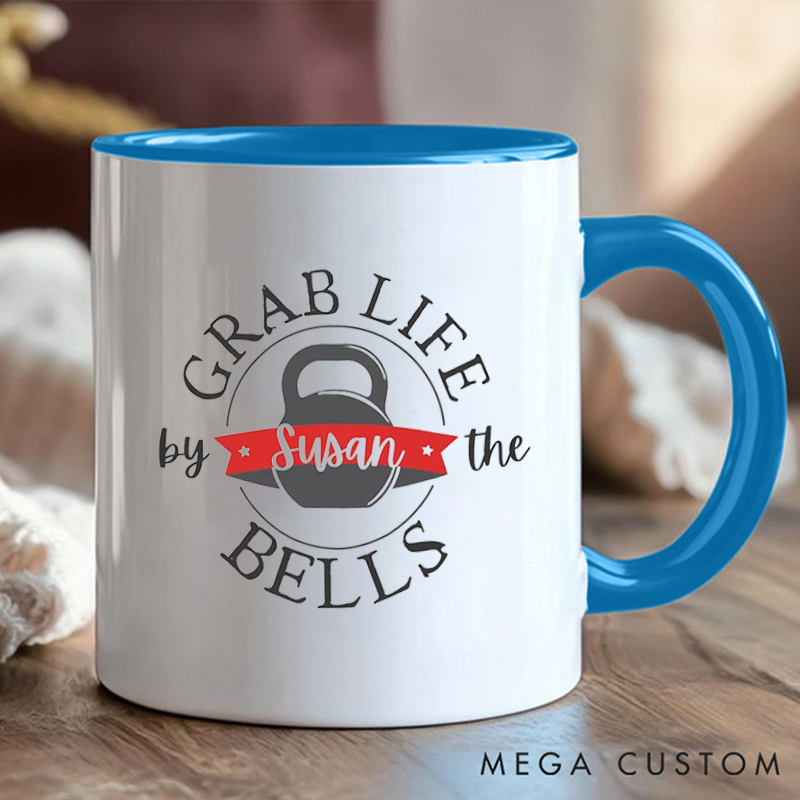Personalized Kettlebell Coffee Cup Mug with Custom Name Gift Motivational Coffee Cup for Fitness Enthusiasts Bodybuilders and Gym Lovers
