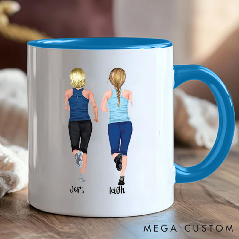 Personalized Running Buddy Coffee Cup Mug with Inspirational Quote for Fitness Enthusiasts Bodybuilders and Gym Lovers