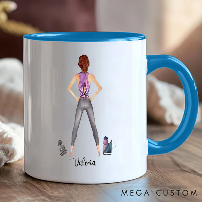 Personalized Fitness Coffee Cup Mug with Just a Girl with Goals for Fitness Enthusiasts Bodybuilders and Gym Lovers