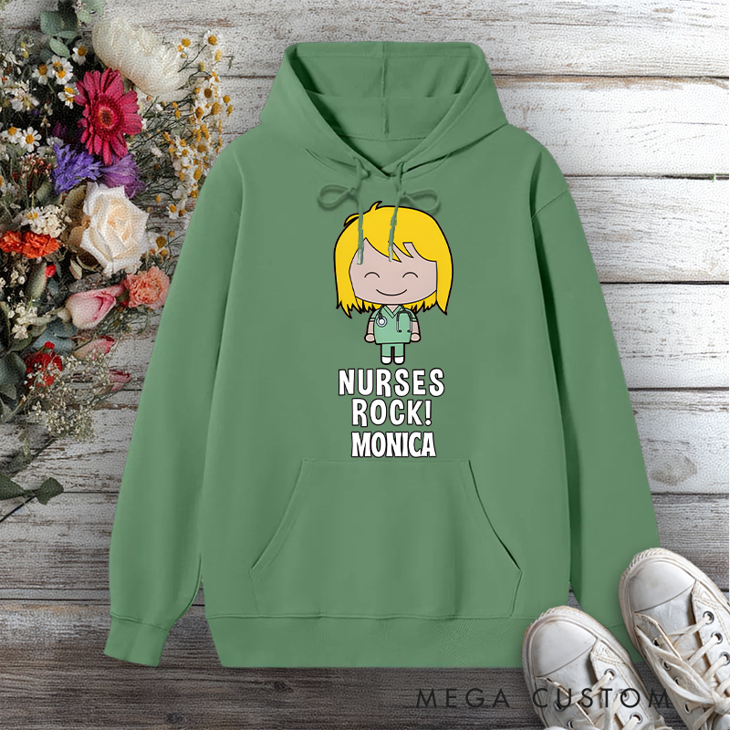 Personalized Hoodies for Nurse Nurses Rock Design Hoodies International Nurse Day Gift